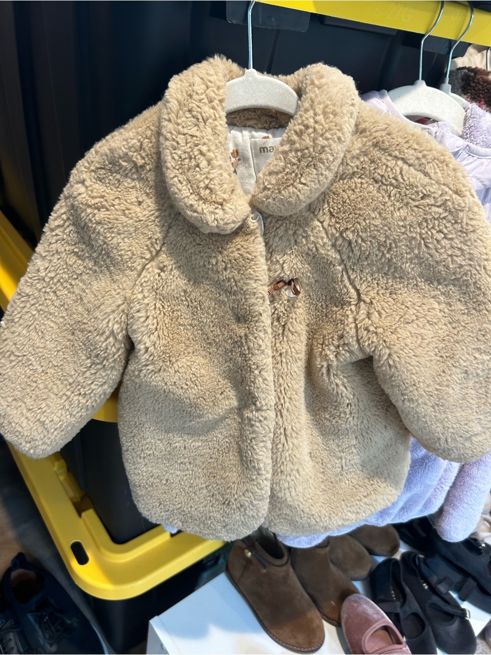 Mayoral Plush Teddy Coat in Beige